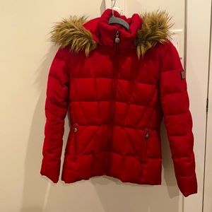 Red Calvin Klein Puffer Jacket